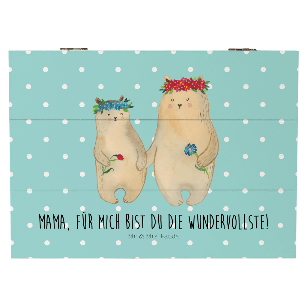 Holzkiste Bären mit Blumenkranz Holzkiste, Kiste, Schatzkiste, Truhe, Schatulle, XXL, Erinnerungsbox, Erinnerungskiste, Dekokiste, Aufbewahrungsbox, Familie, Vatertag, Muttertag, Bruder, Schwester, Mama, Papa, Oma, Opa, Bär, Bären, Mutter, Mutti, Mami, Lieblingsmensch, Lieblingsmama, beste Mutter, weltbeste Mama, Geschenk Mama. Muttertag, Tochter, Kind, Kinder, Töchter, Family, Vorbild
