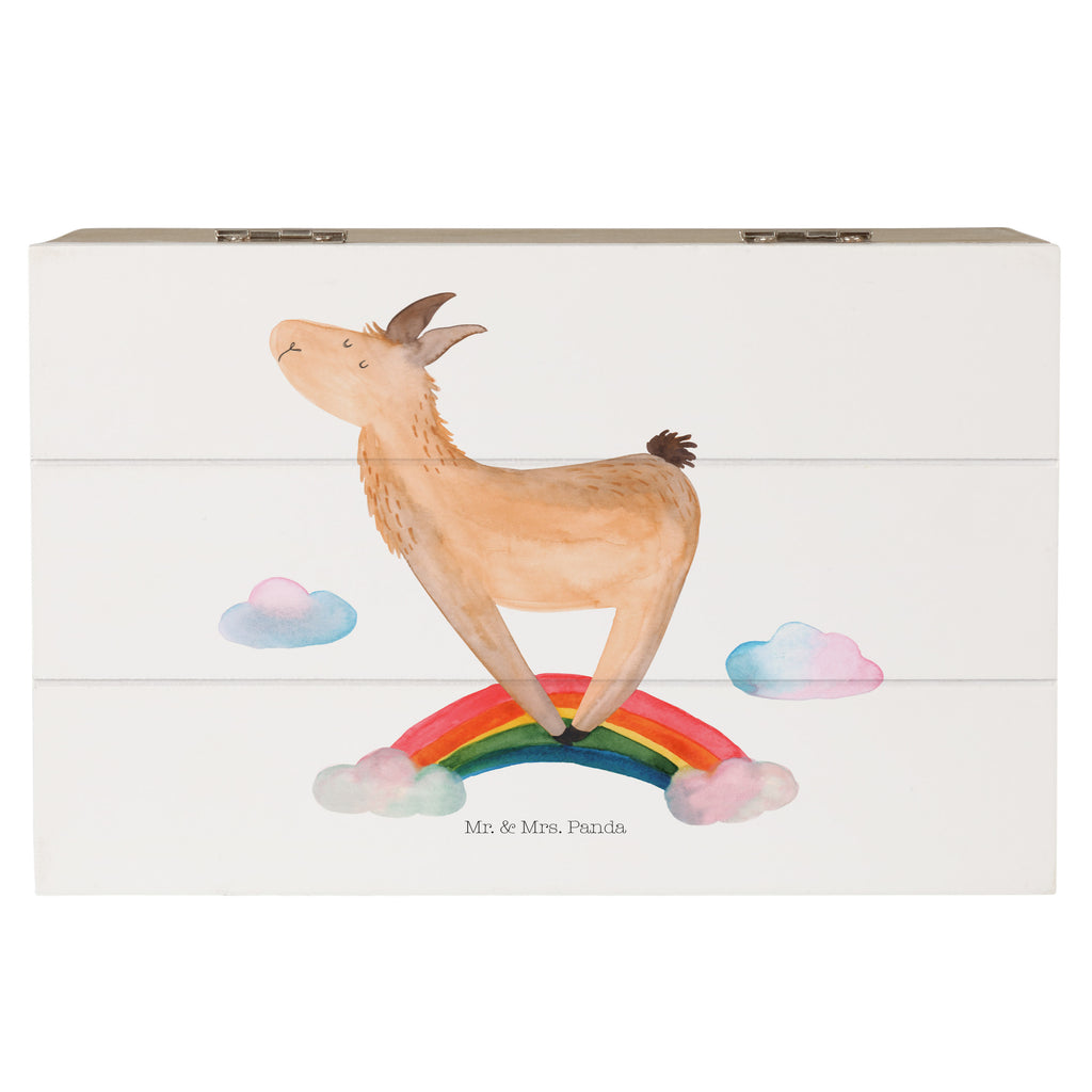 Holzkiste Lama Regenbogen Holzkiste, Kiste, Schatzkiste, Truhe, Schatulle, XXL, Erinnerungsbox, Erinnerungskiste, Dekokiste, Aufbewahrungsbox, Lama, Alpaka, Lamas, Regenbogen, Haters gonna hate, Haters, Selbstständig, Außenseiter, Schule, Abi, Hobby, Wolkenland, Freiheit