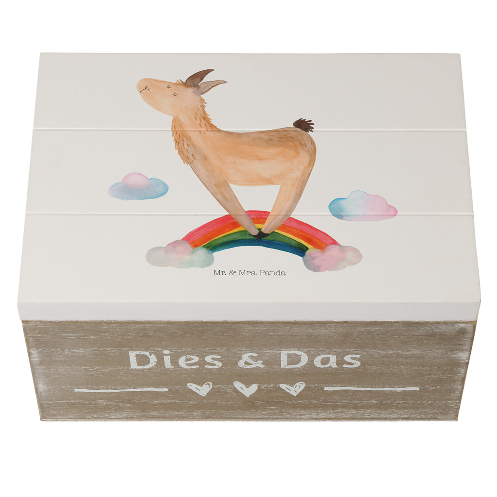 Holzkiste Lama Regenbogen Holzkiste, Kiste, Schatzkiste, Truhe, Schatulle, XXL, Erinnerungsbox, Erinnerungskiste, Dekokiste, Aufbewahrungsbox, Lama, Alpaka, Lamas, Regenbogen, Haters gonna hate, Haters, Selbstständig, Außenseiter, Schule, Abi, Hobby, Wolkenland, Freiheit