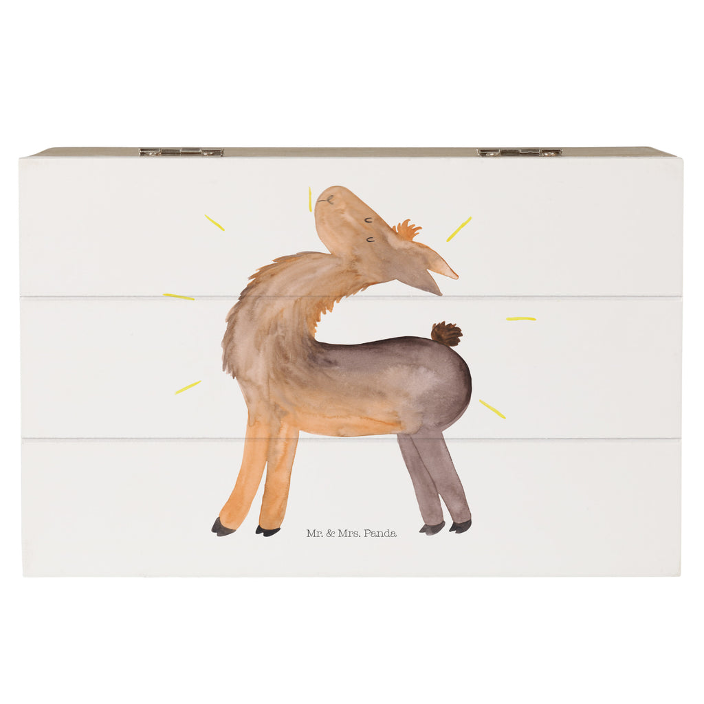 Holzkiste Lama stolz Holzkiste, Kiste, Schatzkiste, Truhe, Schatulle, XXL, Erinnerungsbox, Erinnerungskiste, Dekokiste, Aufbewahrungsbox, Lama, Alpaka, Lamas, Außenseiter, Anders, Neustart, stolz, Hippie, Freundin, Freundinnen, beste Freundin, Kumpel, Familie, Family