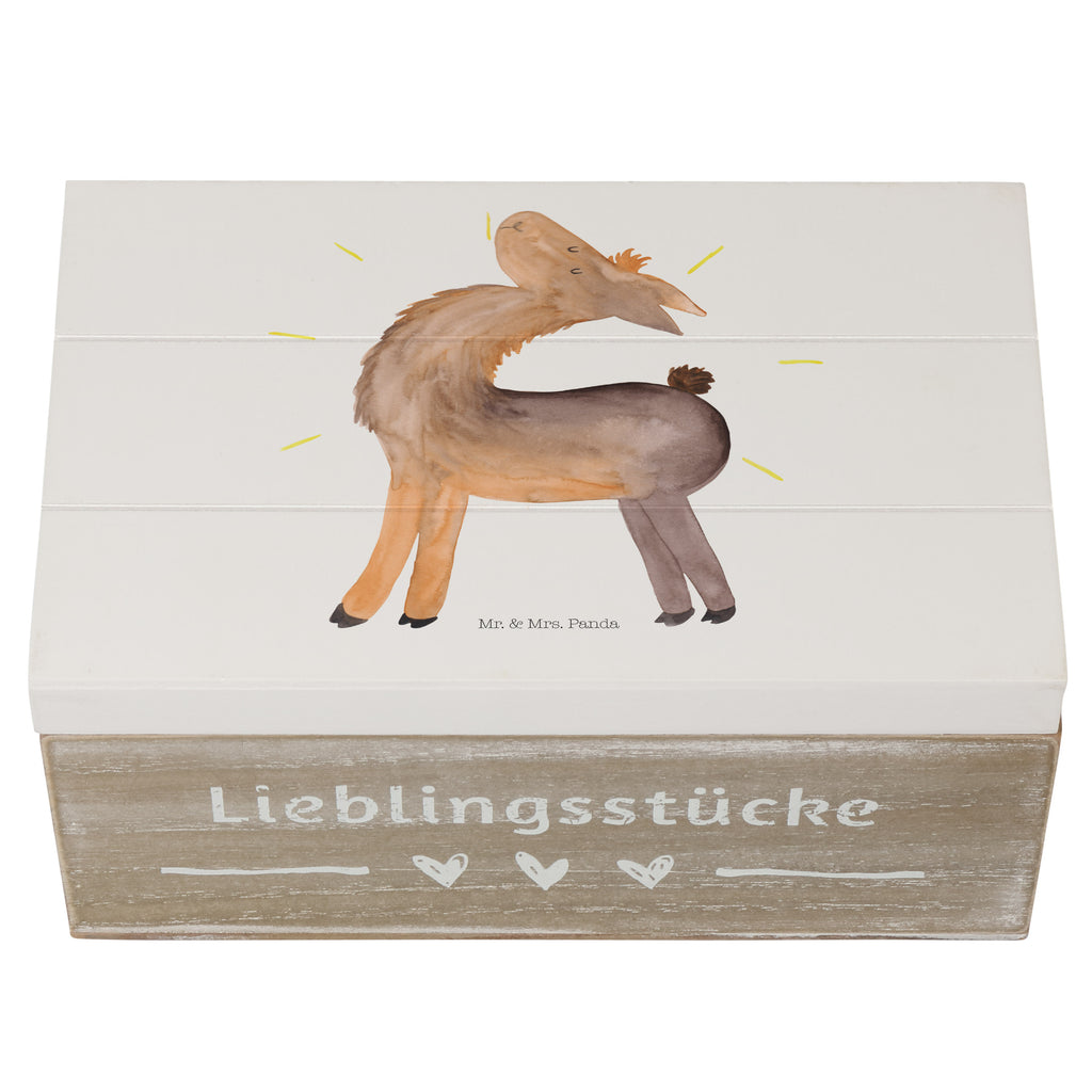 Holzkiste Lama stolz Holzkiste, Kiste, Schatzkiste, Truhe, Schatulle, XXL, Erinnerungsbox, Erinnerungskiste, Dekokiste, Aufbewahrungsbox, Lama, Alpaka, Lamas, Außenseiter, Anders, Neustart, stolz, Hippie, Freundin, Freundinnen, beste Freundin, Kumpel, Familie, Family
