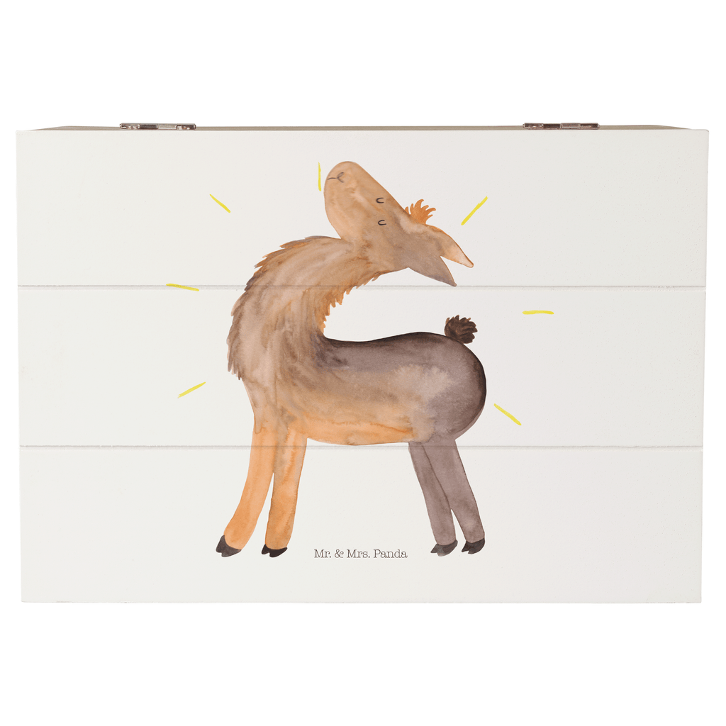 Holzkiste Lama stolz Holzkiste, Kiste, Schatzkiste, Truhe, Schatulle, XXL, Erinnerungsbox, Erinnerungskiste, Dekokiste, Aufbewahrungsbox, Lama, Alpaka, Lamas, Außenseiter, Anders, Neustart, stolz, Hippie, Freundin, Freundinnen, beste Freundin, Kumpel, Familie, Family