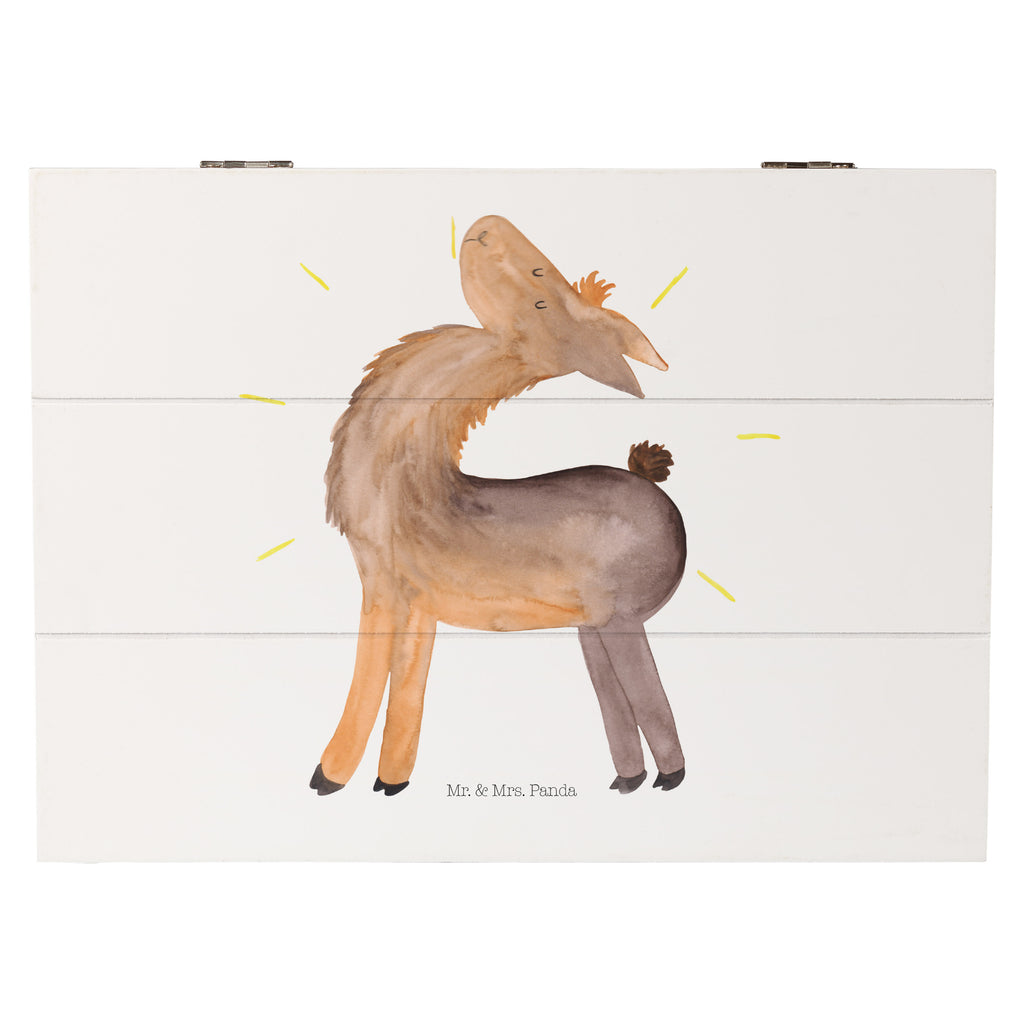 Holzkiste Lama stolz Holzkiste, Kiste, Schatzkiste, Truhe, Schatulle, XXL, Erinnerungsbox, Erinnerungskiste, Dekokiste, Aufbewahrungsbox, Lama, Alpaka, Lamas, Außenseiter, Anders, Neustart, stolz, Hippie, Freundin, Freundinnen, beste Freundin, Kumpel, Familie, Family