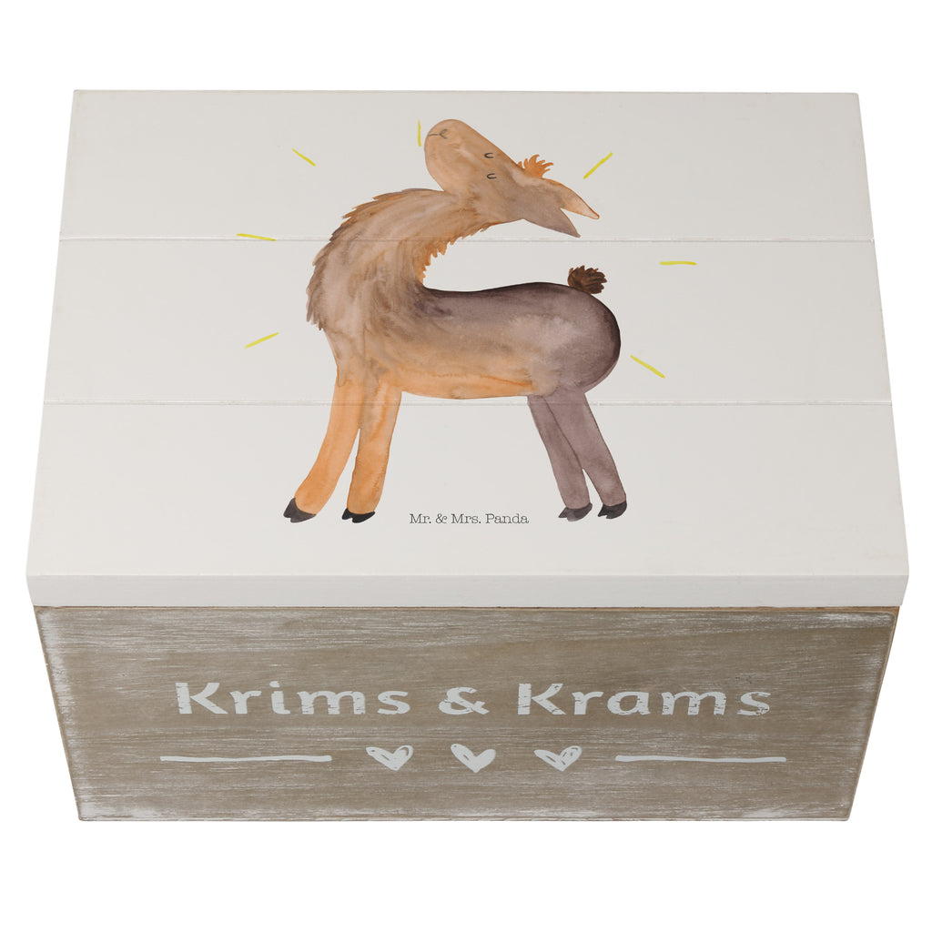 Holzkiste Lama stolz Holzkiste, Kiste, Schatzkiste, Truhe, Schatulle, XXL, Erinnerungsbox, Erinnerungskiste, Dekokiste, Aufbewahrungsbox, Lama, Alpaka, Lamas, Außenseiter, Anders, Neustart, stolz, Hippie, Freundin, Freundinnen, beste Freundin, Kumpel, Familie, Family