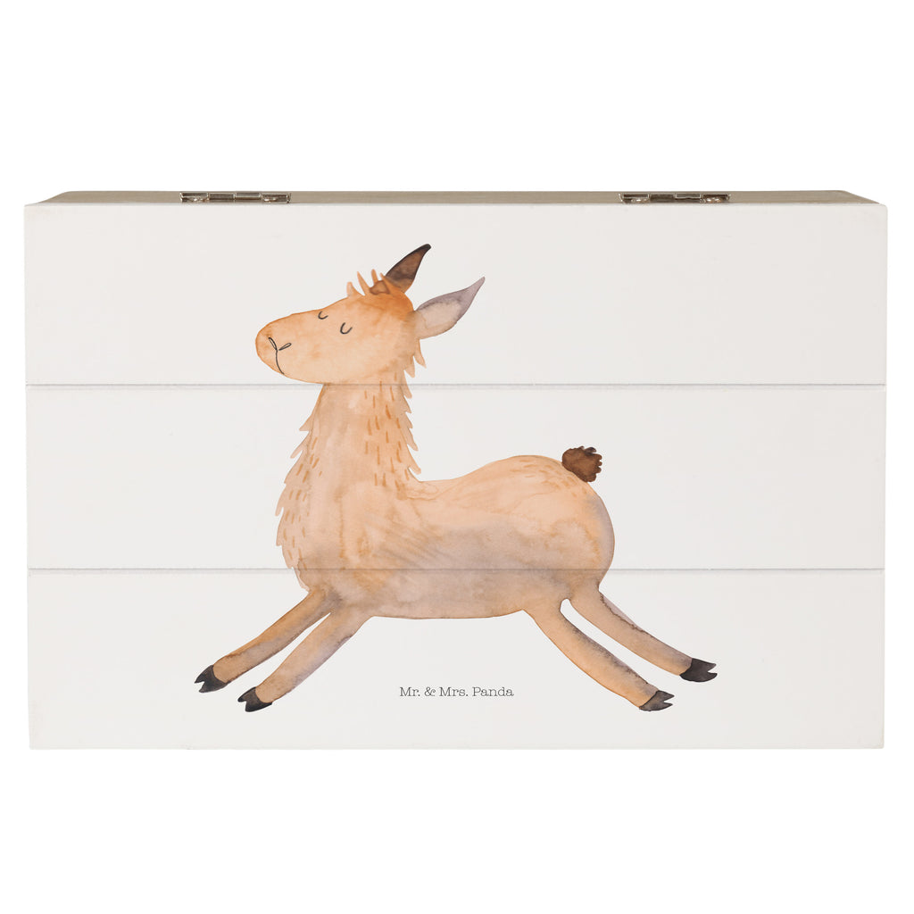 Holzkiste Lama springend Holzkiste, Kiste, Schatzkiste, Truhe, Schatulle, XXL, Erinnerungsbox, Erinnerungskiste, Dekokiste, Aufbewahrungsbox, Lama, Alpaka, Lamas, Lieblingstag, Happy day, fröhlich, Glück, Freundin, Liebeskummer, Neustart, guten Morgen, Start, Prüfung, Abitur