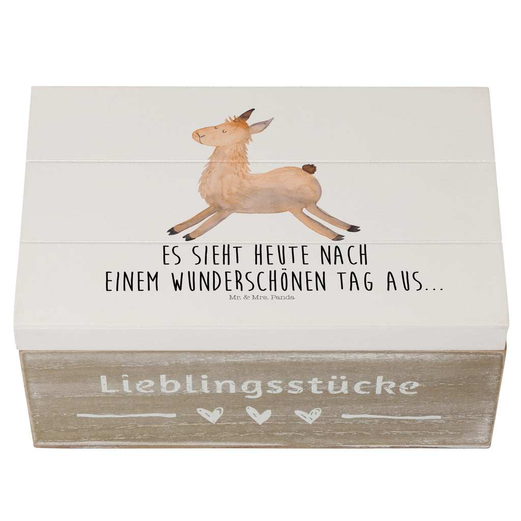 Holzkiste Lama springend Holzkiste, Kiste, Schatzkiste, Truhe, Schatulle, XXL, Erinnerungsbox, Erinnerungskiste, Dekokiste, Aufbewahrungsbox, Lama, Alpaka, Lamas, Lieblingstag, Happy day, fröhlich, Glück, Freundin, Liebeskummer, Neustart, guten Morgen, Start, Prüfung, Abitur