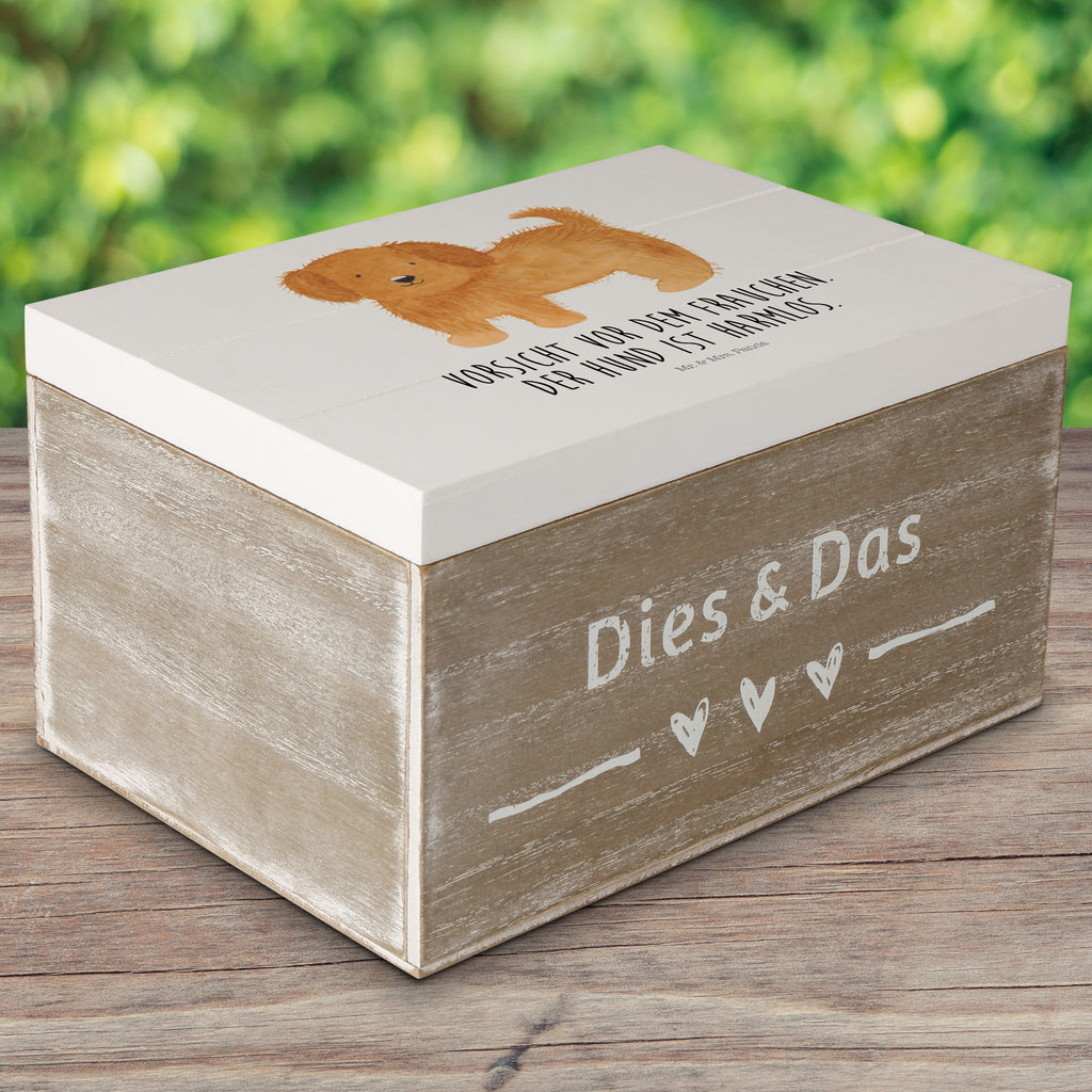 Holzkiste Hund flauschig Holzkiste, Kiste, Schatzkiste, Truhe, Schatulle, XXL, Erinnerungsbox, Erinnerungskiste, Dekokiste, Aufbewahrungsbox, Hund, Hundemotiv, Haustier, Hunderasse, Tierliebhaber, Hundebesitzer, Sprüche, Hunde, Frauchen, Hundemama, Hundeliebe