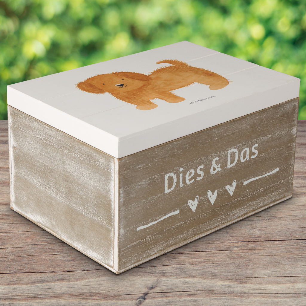 Holzkiste Hund flauschig Holzkiste, Kiste, Schatzkiste, Truhe, Schatulle, XXL, Erinnerungsbox, Erinnerungskiste, Dekokiste, Aufbewahrungsbox, Hund, Hundemotiv, Haustier, Hunderasse, Tierliebhaber, Hundebesitzer, Sprüche, Hunde, Frauchen, Hundemama, Hundeliebe