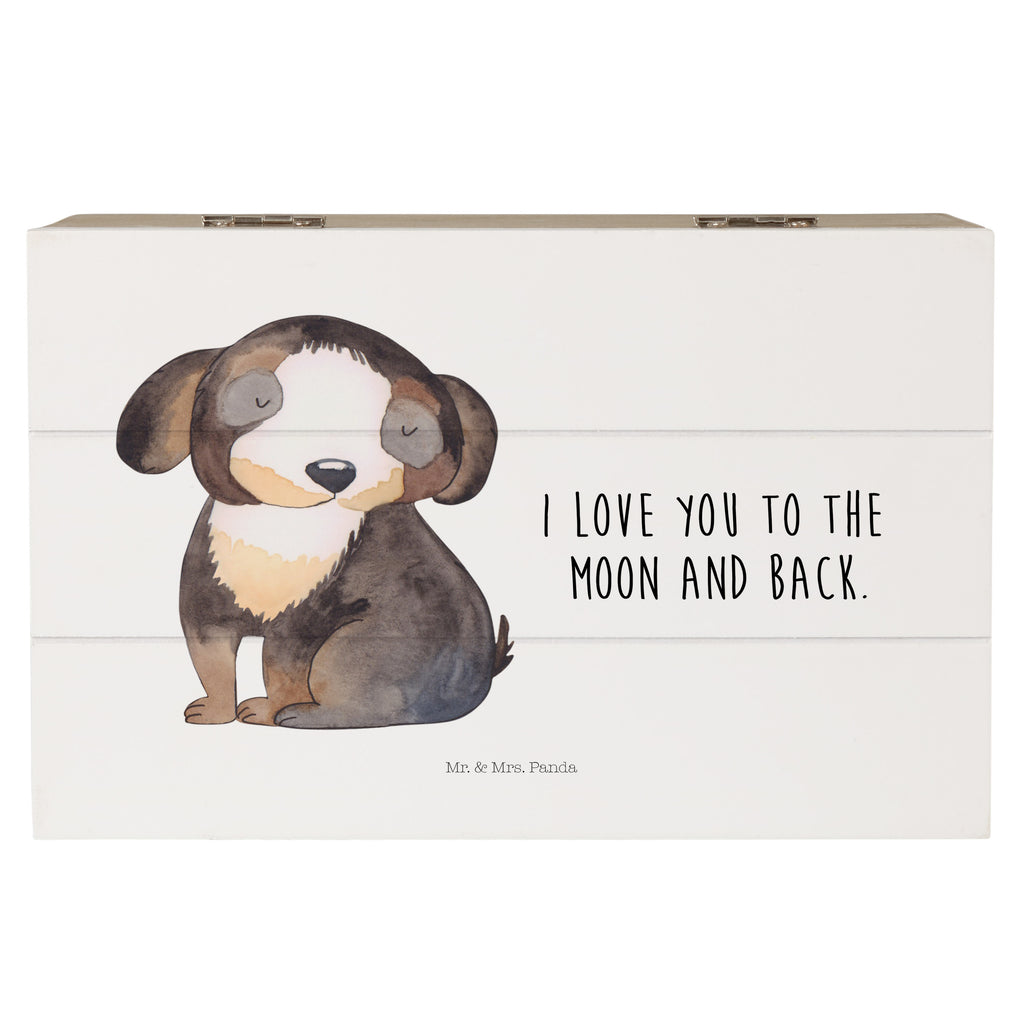 Holzkiste Hund entspannt Holzkiste, Kiste, Schatzkiste, Truhe, Schatulle, XXL, Erinnerungsbox, Erinnerungskiste, Dekokiste, Aufbewahrungsbox, Hund, Hundemotiv, Haustier, Hunderasse, Tierliebhaber, Hundebesitzer, Sprüche, schwarzer Hund, Hundeliebe, Liebe, Hundeglück