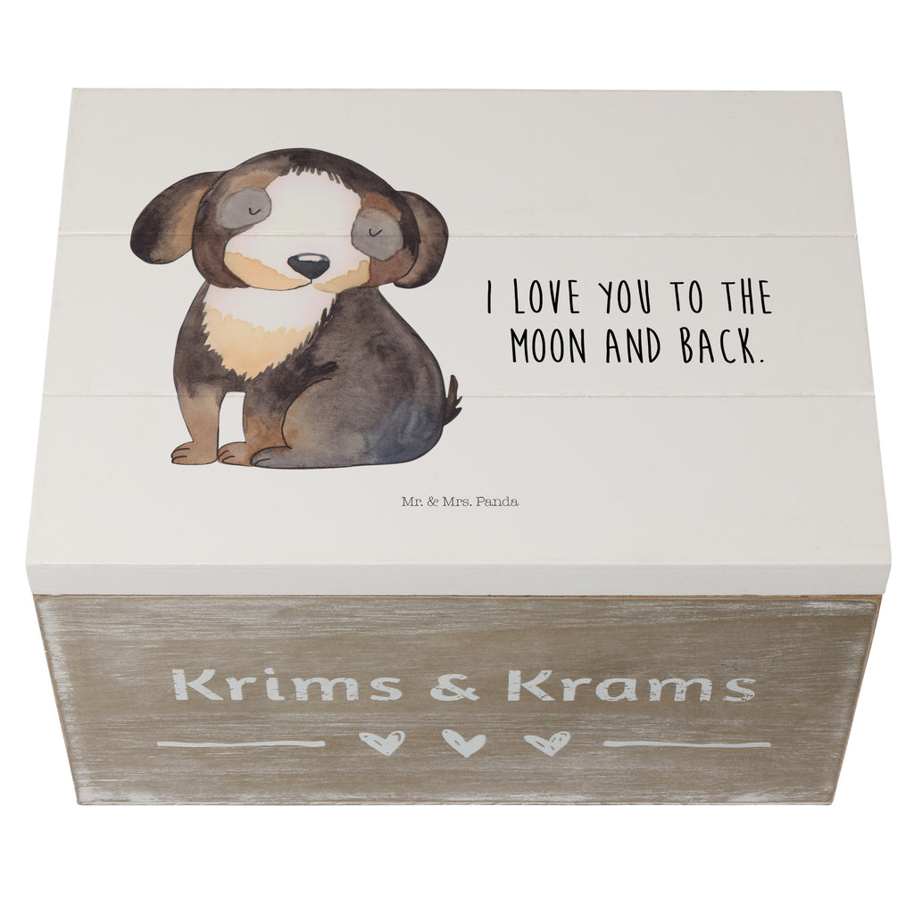 Holzkiste Hund entspannt Holzkiste, Kiste, Schatzkiste, Truhe, Schatulle, XXL, Erinnerungsbox, Erinnerungskiste, Dekokiste, Aufbewahrungsbox, Hund, Hundemotiv, Haustier, Hunderasse, Tierliebhaber, Hundebesitzer, Sprüche, schwarzer Hund, Hundeliebe, Liebe, Hundeglück