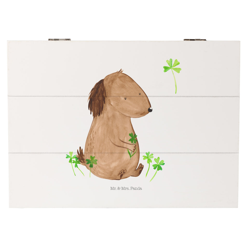 Holzkiste Hund Kleeblatt Holzkiste, Kiste, Schatzkiste, Truhe, Schatulle, XXL, Erinnerungsbox, Erinnerungskiste, Dekokiste, Aufbewahrungsbox, Hund, Hundemotiv, Haustier, Hunderasse, Tierliebhaber, Hundebesitzer, Sprüche, Kleeblatt, Glück, Tagträume, Motivation, Neuanfang, Geschenk, Glücksbringer, Selbstliebe, Achtsamkeit