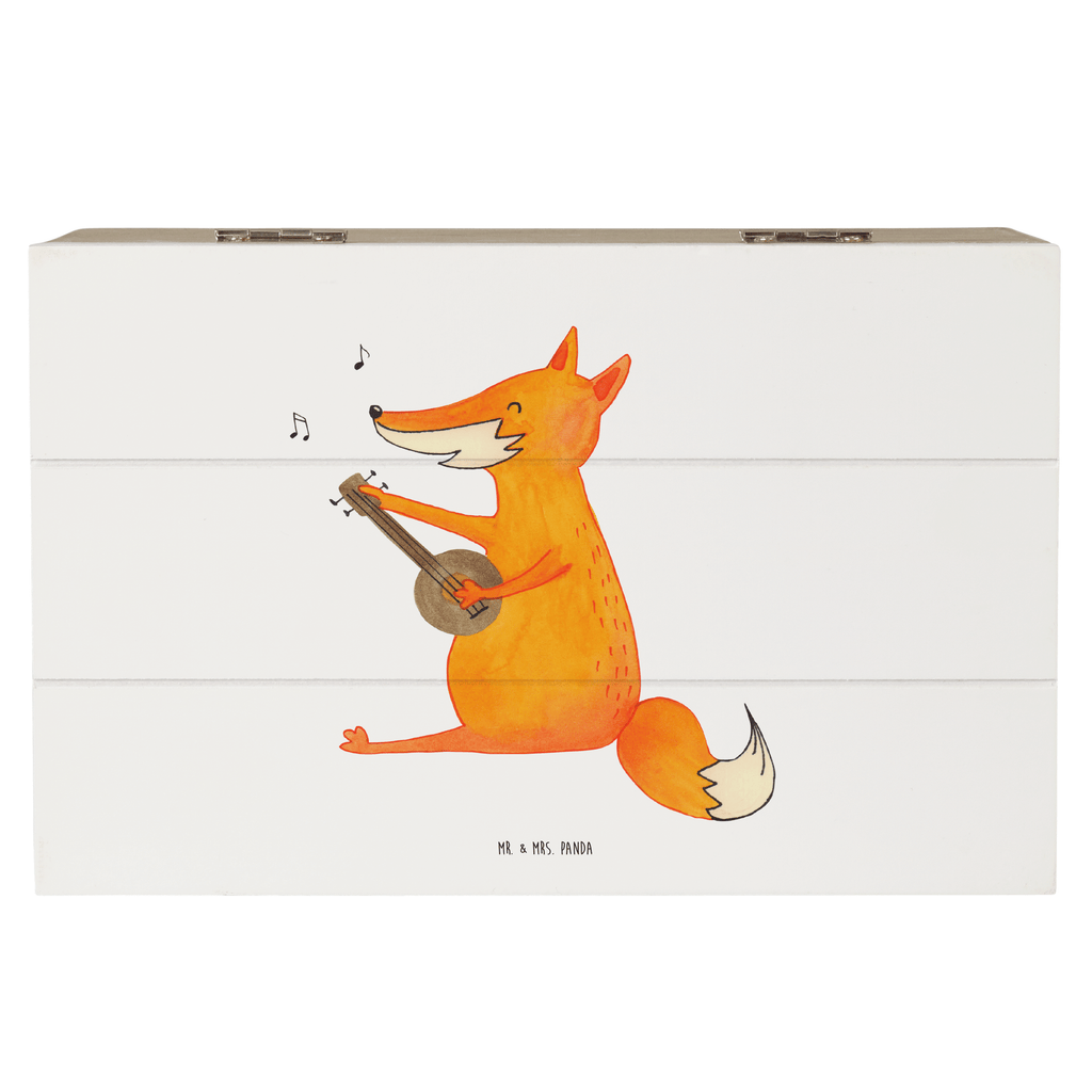 Holzkiste Fuchs Gitarre Holzkiste, Kiste, Schatzkiste, Truhe, Schatulle, XXL, Erinnerungsbox, Erinnerungskiste, Dekokiste, Aufbewahrungsbox, Fuchs, Füchse, Geschenk Musiker, Musik Spruch, Musikerin, Sänger, Sängerin, Gitarre