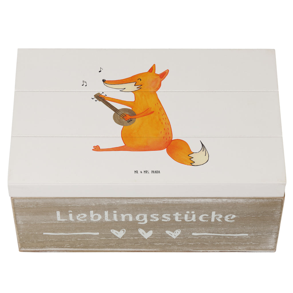 Holzkiste Fuchs Gitarre Holzkiste, Kiste, Schatzkiste, Truhe, Schatulle, XXL, Erinnerungsbox, Erinnerungskiste, Dekokiste, Aufbewahrungsbox, Fuchs, Füchse, Geschenk Musiker, Musik Spruch, Musikerin, Sänger, Sängerin, Gitarre