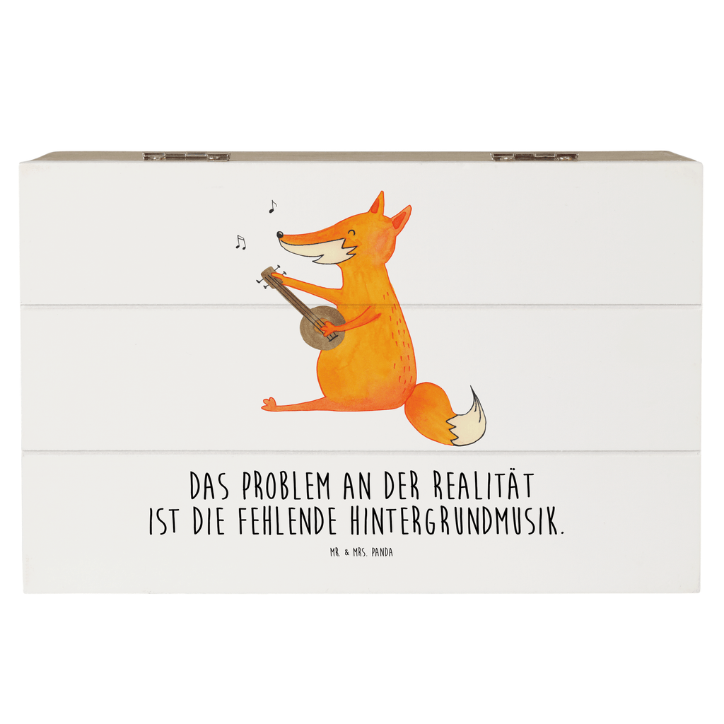 Holzkiste Fuchs Gitarre Holzkiste, Kiste, Schatzkiste, Truhe, Schatulle, XXL, Erinnerungsbox, Erinnerungskiste, Dekokiste, Aufbewahrungsbox, Fuchs, Füchse, Geschenk Musiker, Musik Spruch, Musikerin, Sänger, Sängerin, Gitarre