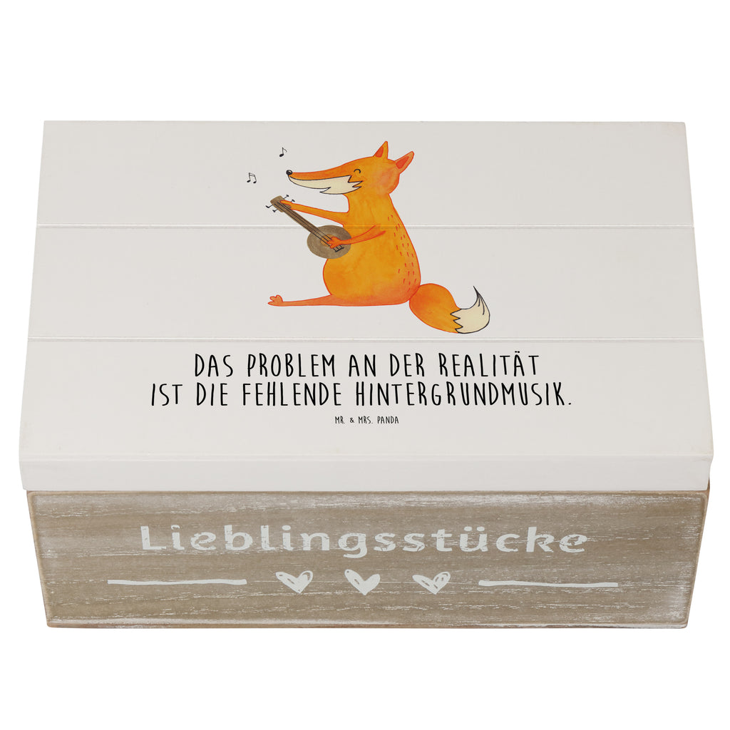 Holzkiste Fuchs Gitarre Holzkiste, Kiste, Schatzkiste, Truhe, Schatulle, XXL, Erinnerungsbox, Erinnerungskiste, Dekokiste, Aufbewahrungsbox, Fuchs, Füchse, Geschenk Musiker, Musik Spruch, Musikerin, Sänger, Sängerin, Gitarre