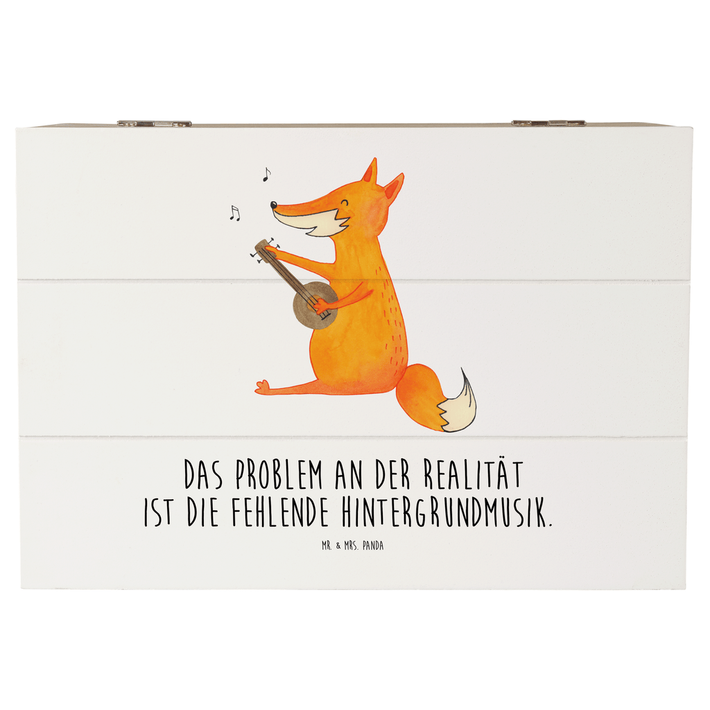 Holzkiste Fuchs Gitarre Holzkiste, Kiste, Schatzkiste, Truhe, Schatulle, XXL, Erinnerungsbox, Erinnerungskiste, Dekokiste, Aufbewahrungsbox, Fuchs, Füchse, Geschenk Musiker, Musik Spruch, Musikerin, Sänger, Sängerin, Gitarre