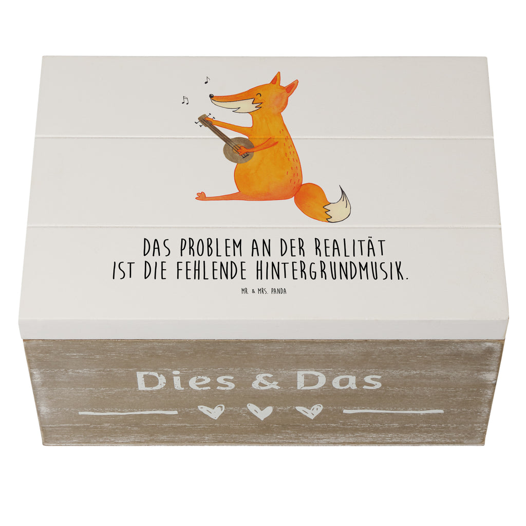 Holzkiste Fuchs Gitarre Holzkiste, Kiste, Schatzkiste, Truhe, Schatulle, XXL, Erinnerungsbox, Erinnerungskiste, Dekokiste, Aufbewahrungsbox, Fuchs, Füchse, Geschenk Musiker, Musik Spruch, Musikerin, Sänger, Sängerin, Gitarre