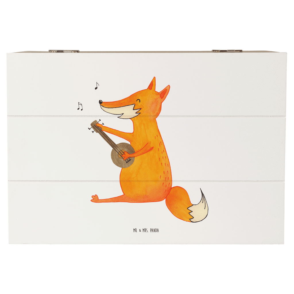 Holzkiste Fuchs Gitarre Holzkiste, Kiste, Schatzkiste, Truhe, Schatulle, XXL, Erinnerungsbox, Erinnerungskiste, Dekokiste, Aufbewahrungsbox, Fuchs, Füchse, Geschenk Musiker, Musik Spruch, Musikerin, Sänger, Sängerin, Gitarre