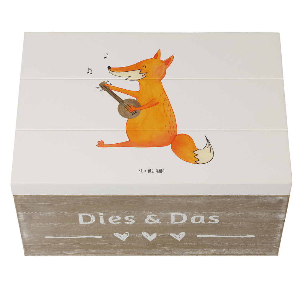 Holzkiste Fuchs Gitarre Holzkiste, Kiste, Schatzkiste, Truhe, Schatulle, XXL, Erinnerungsbox, Erinnerungskiste, Dekokiste, Aufbewahrungsbox, Fuchs, Füchse, Geschenk Musiker, Musik Spruch, Musikerin, Sänger, Sängerin, Gitarre