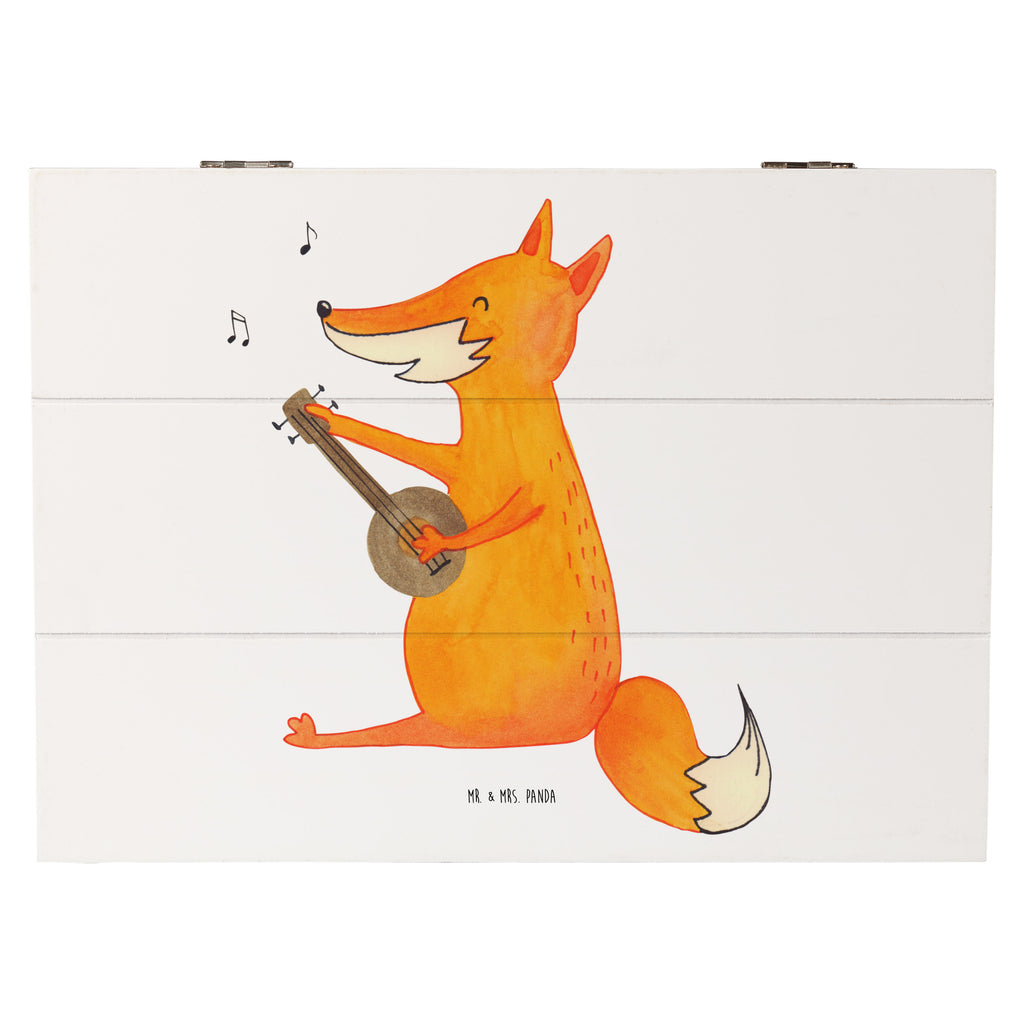 Holzkiste Fuchs Gitarre Holzkiste, Kiste, Schatzkiste, Truhe, Schatulle, XXL, Erinnerungsbox, Erinnerungskiste, Dekokiste, Aufbewahrungsbox, Fuchs, Füchse, Geschenk Musiker, Musik Spruch, Musikerin, Sänger, Sängerin, Gitarre
