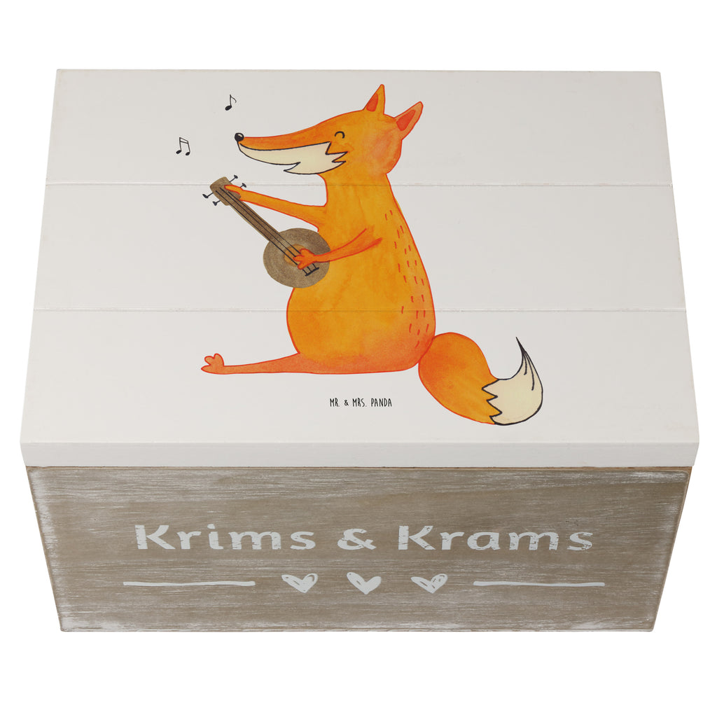 Holzkiste Fuchs Gitarre Holzkiste, Kiste, Schatzkiste, Truhe, Schatulle, XXL, Erinnerungsbox, Erinnerungskiste, Dekokiste, Aufbewahrungsbox, Fuchs, Füchse, Geschenk Musiker, Musik Spruch, Musikerin, Sänger, Sängerin, Gitarre