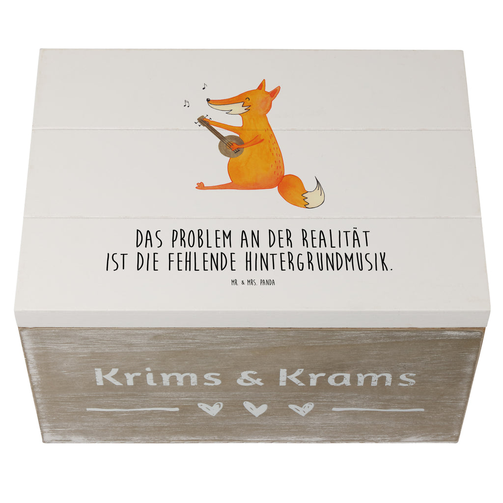 Holzkiste Fuchs Gitarre Holzkiste, Kiste, Schatzkiste, Truhe, Schatulle, XXL, Erinnerungsbox, Erinnerungskiste, Dekokiste, Aufbewahrungsbox, Fuchs, Füchse, Geschenk Musiker, Musik Spruch, Musikerin, Sänger, Sängerin, Gitarre