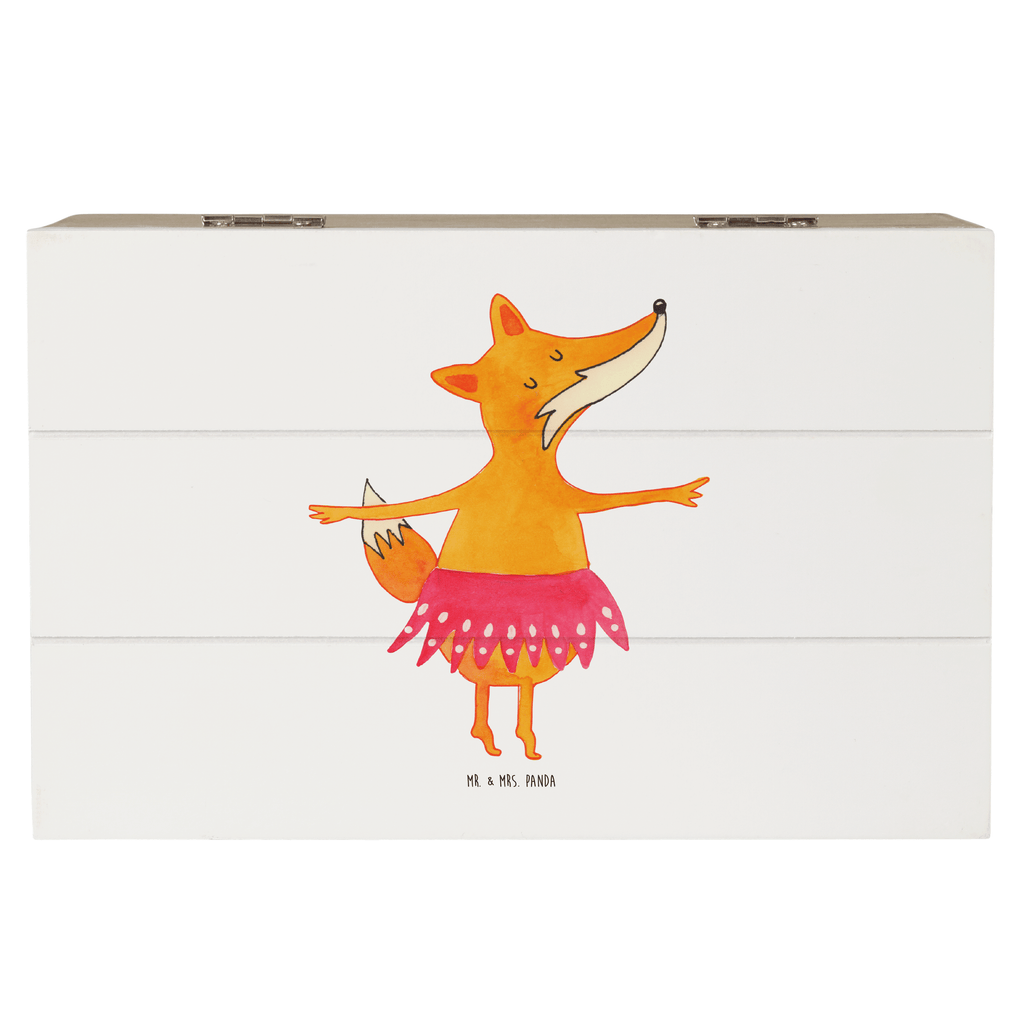 Holzkiste Fuchs Ballerina Holzkiste, Kiste, Schatzkiste, Truhe, Schatulle, XXL, Erinnerungsbox, Erinnerungskiste, Dekokiste, Aufbewahrungsbox, Fuchs, Fuchs Spruch, Füchse, Füchsin, Ballerina, Ballett, Tänzerin, Tanzen, Party, Einladung, Geburtstag