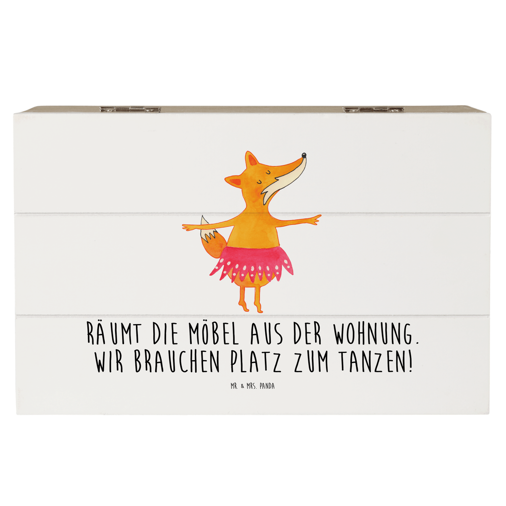 Holzkiste Fuchs Ballerina Holzkiste, Kiste, Schatzkiste, Truhe, Schatulle, XXL, Erinnerungsbox, Erinnerungskiste, Dekokiste, Aufbewahrungsbox, Fuchs, Fuchs Spruch, Füchse, Füchsin, Ballerina, Ballett, Tänzerin, Tanzen, Party, Einladung, Geburtstag
