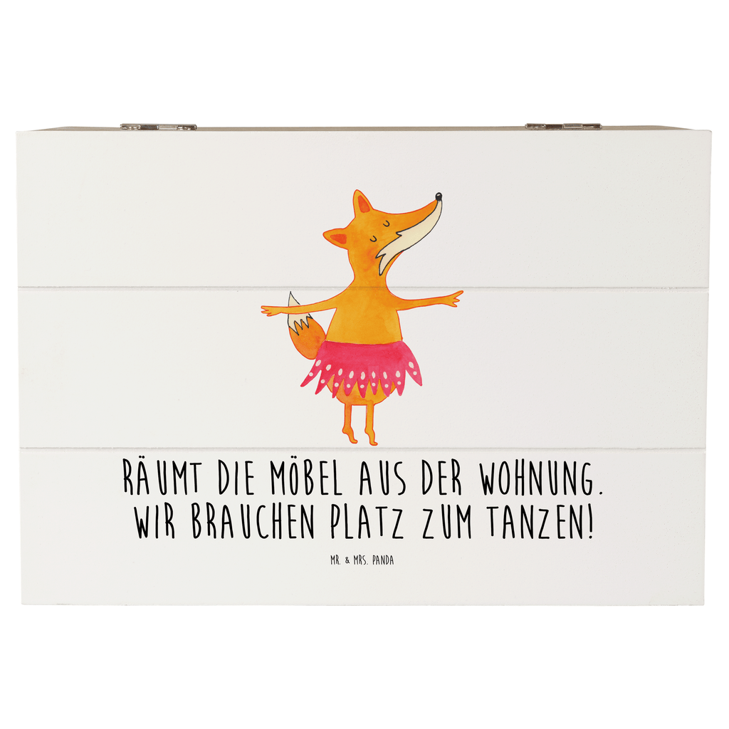 Holzkiste Fuchs Ballerina Holzkiste, Kiste, Schatzkiste, Truhe, Schatulle, XXL, Erinnerungsbox, Erinnerungskiste, Dekokiste, Aufbewahrungsbox, Fuchs, Fuchs Spruch, Füchse, Füchsin, Ballerina, Ballett, Tänzerin, Tanzen, Party, Einladung, Geburtstag
