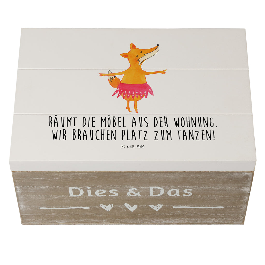 Holzkiste Fuchs Ballerina Holzkiste, Kiste, Schatzkiste, Truhe, Schatulle, XXL, Erinnerungsbox, Erinnerungskiste, Dekokiste, Aufbewahrungsbox, Fuchs, Fuchs Spruch, Füchse, Füchsin, Ballerina, Ballett, Tänzerin, Tanzen, Party, Einladung, Geburtstag