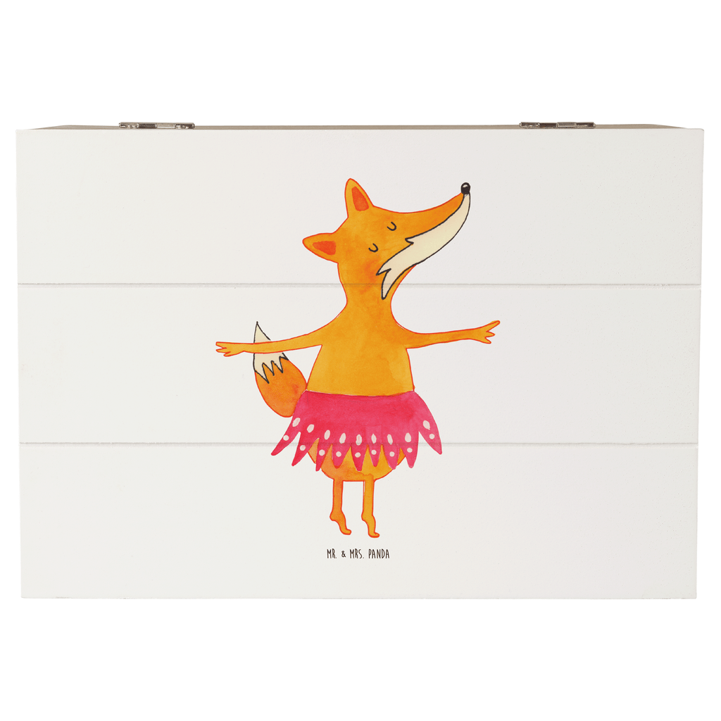 Holzkiste Fuchs Ballerina Holzkiste, Kiste, Schatzkiste, Truhe, Schatulle, XXL, Erinnerungsbox, Erinnerungskiste, Dekokiste, Aufbewahrungsbox, Fuchs, Fuchs Spruch, Füchse, Füchsin, Ballerina, Ballett, Tänzerin, Tanzen, Party, Einladung, Geburtstag