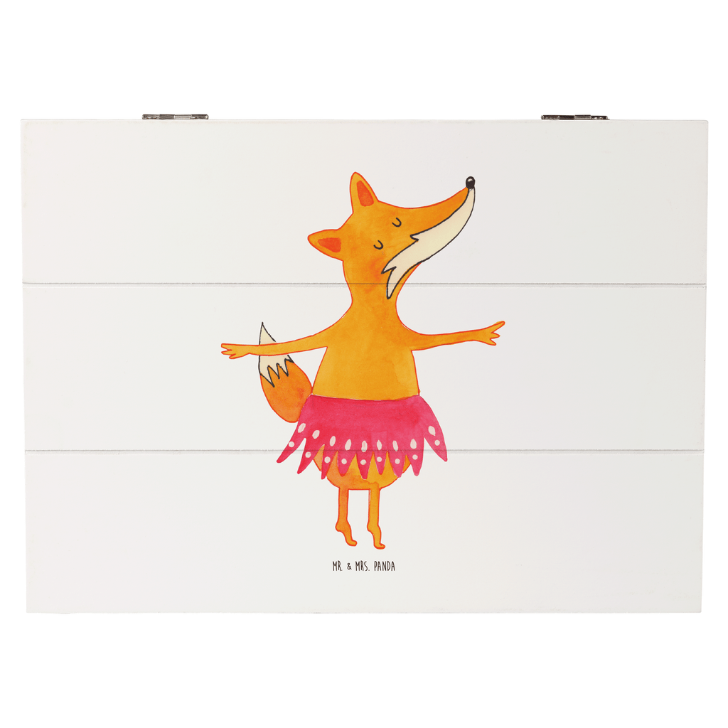Holzkiste Fuchs Ballerina Holzkiste, Kiste, Schatzkiste, Truhe, Schatulle, XXL, Erinnerungsbox, Erinnerungskiste, Dekokiste, Aufbewahrungsbox, Fuchs, Fuchs Spruch, Füchse, Füchsin, Ballerina, Ballett, Tänzerin, Tanzen, Party, Einladung, Geburtstag