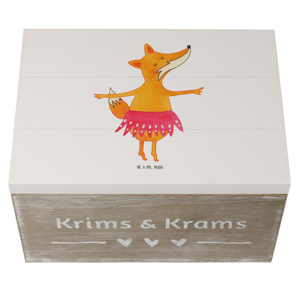 Holzkiste Fuchs Ballerina Holzkiste, Kiste, Schatzkiste, Truhe, Schatulle, XXL, Erinnerungsbox, Erinnerungskiste, Dekokiste, Aufbewahrungsbox, Fuchs, Fuchs Spruch, Füchse, Füchsin, Ballerina, Ballett, Tänzerin, Tanzen, Party, Einladung, Geburtstag
