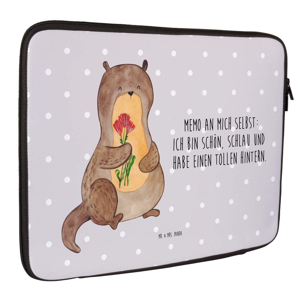 27 x 36 Notebook Tasche  Otter Blumenstrauß Notebook Tasche, Laptop, Computertasche, Tasche, Damen, Schutzhülle, Otter, Fischotter, Seeotter, Otter Seeotter See Otter