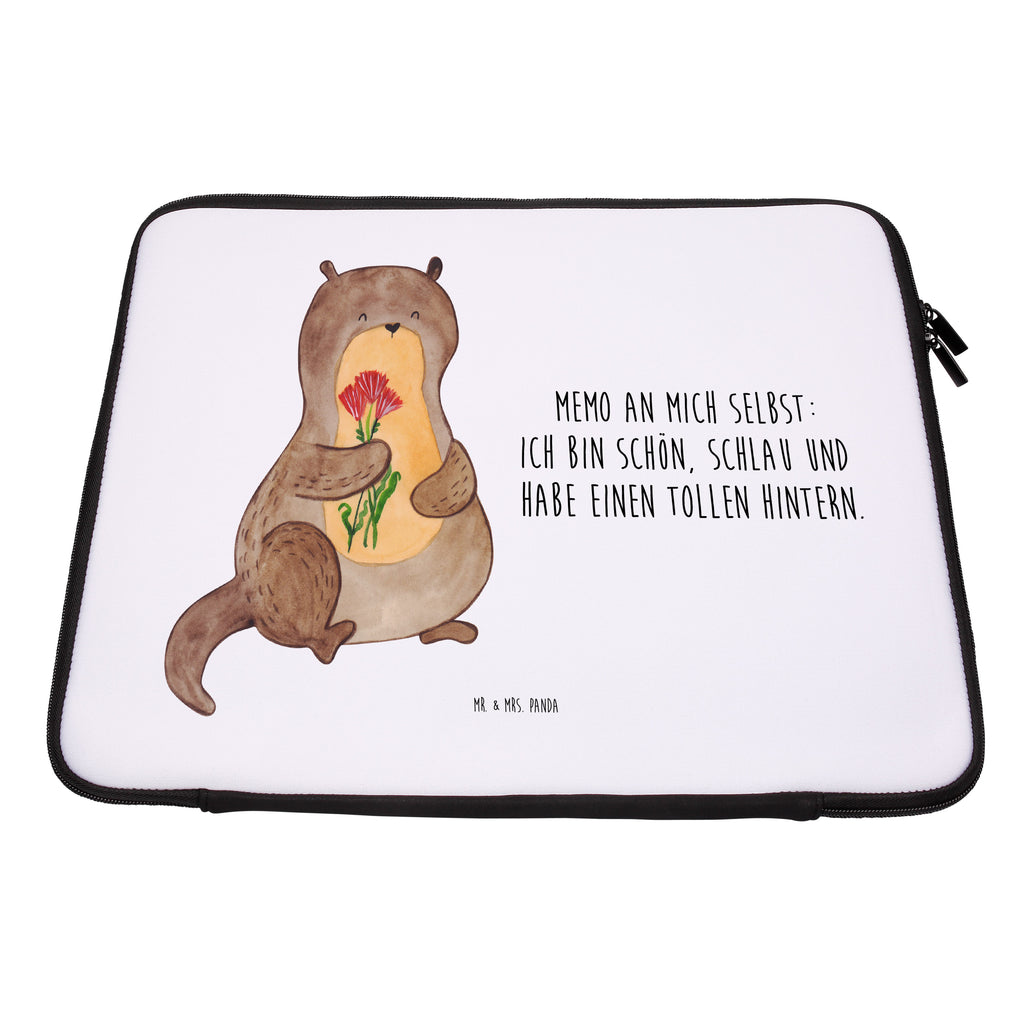 27 x 36 Notebook Tasche  Otter Blumenstrauß Notebook Tasche, Laptop, Computertasche, Tasche, Damen, Schutzhülle, Otter, Fischotter, Seeotter, Otter Seeotter See Otter
