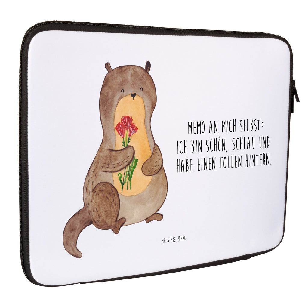 27 x 36 Notebook Tasche  Otter Blumenstrauß Notebook Tasche, Laptop, Computertasche, Tasche, Damen, Schutzhülle, Otter, Fischotter, Seeotter, Otter Seeotter See Otter