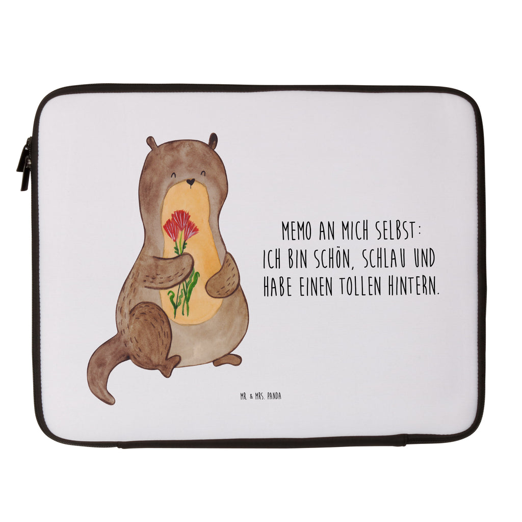 27 x 36 Notebook Tasche  Otter Blumenstrauß Notebook Tasche, Laptop, Computertasche, Tasche, Damen, Schutzhülle, Otter, Fischotter, Seeotter, Otter Seeotter See Otter