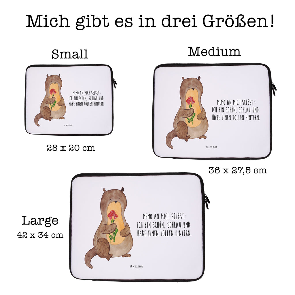 27 x 36 Notebook Tasche  Otter Blumenstrauß Notebook Tasche, Laptop, Computertasche, Tasche, Damen, Schutzhülle, Otter, Fischotter, Seeotter, Otter Seeotter See Otter