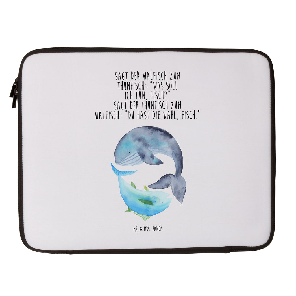 33 x 42 Notebook Tasche Walfisch & Thunfisch Notebook Tasche, Laptop, Computertasche, Tasche, Schutzhülle, Tiermotive, Gute Laune, lustige Sprüche, Tiere, Wal, Wahl, Tunfisch, Wortwitz lustig, Spruch lustig, Flachwitz, Witz, Spruch des Tages, Flachwitz Geschenk