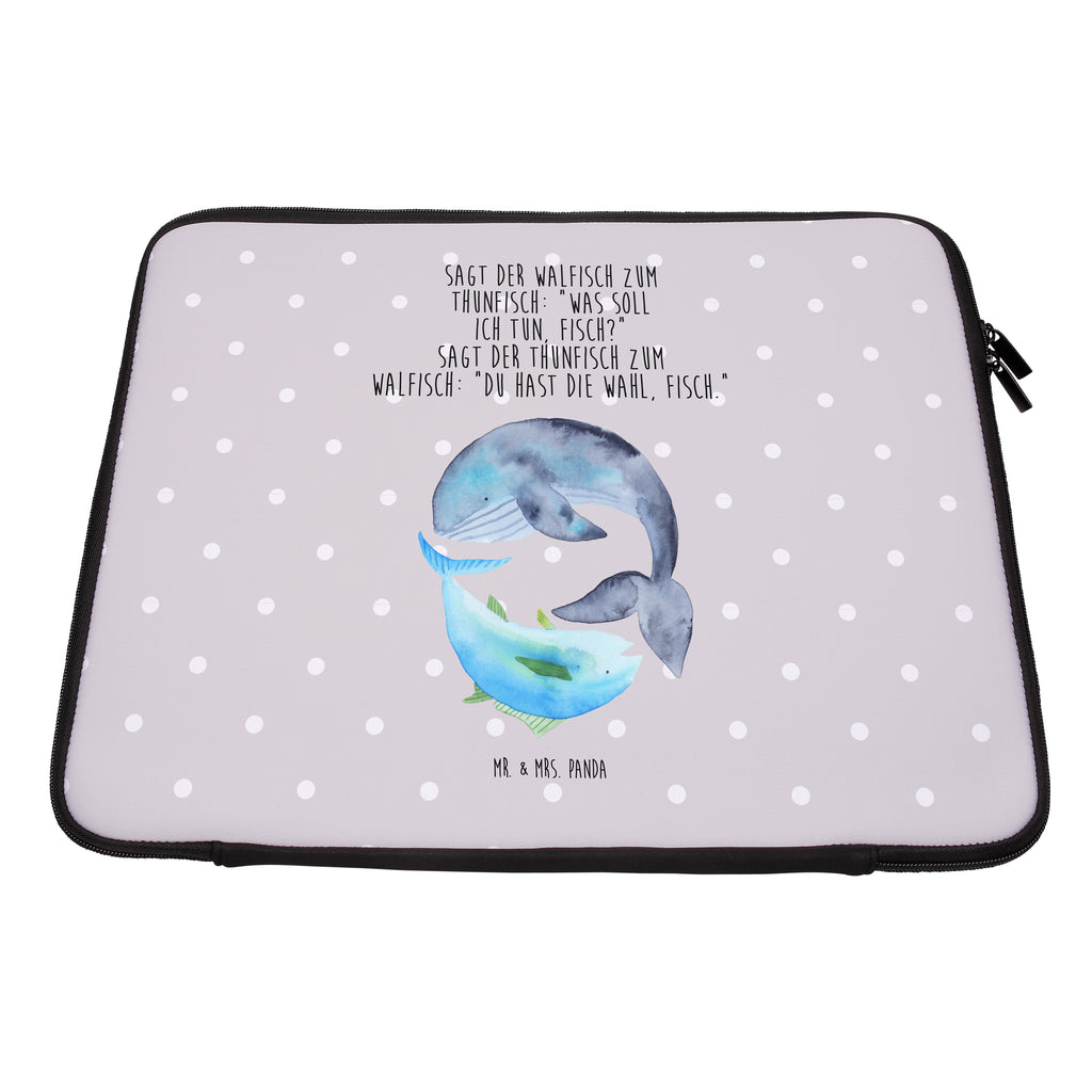 33 x 42 Notebook Tasche Walfisch & Thunfisch Notebook Tasche, Laptop, Computertasche, Tasche, Schutzhülle, Tiermotive, Gute Laune, lustige Sprüche, Tiere, Wal, Wahl, Tunfisch, Wortwitz lustig, Spruch lustig, Flachwitz, Witz, Spruch des Tages, Flachwitz Geschenk