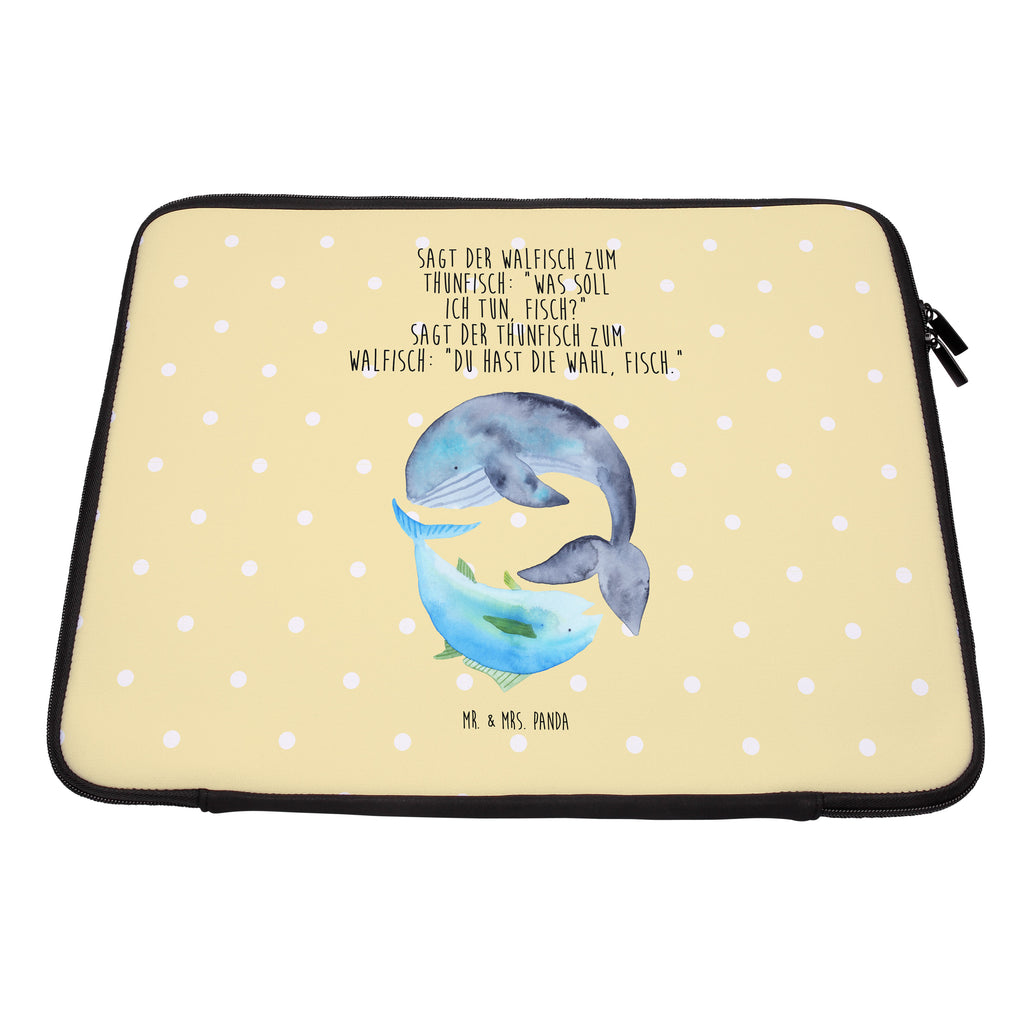33 x 42 Notebook Tasche Walfisch & Thunfisch Notebook Tasche, Laptop, Computertasche, Tasche, Schutzhülle, Tiermotive, Gute Laune, lustige Sprüche, Tiere, Wal, Wahl, Tunfisch, Wortwitz lustig, Spruch lustig, Flachwitz, Witz, Spruch des Tages, Flachwitz Geschenk