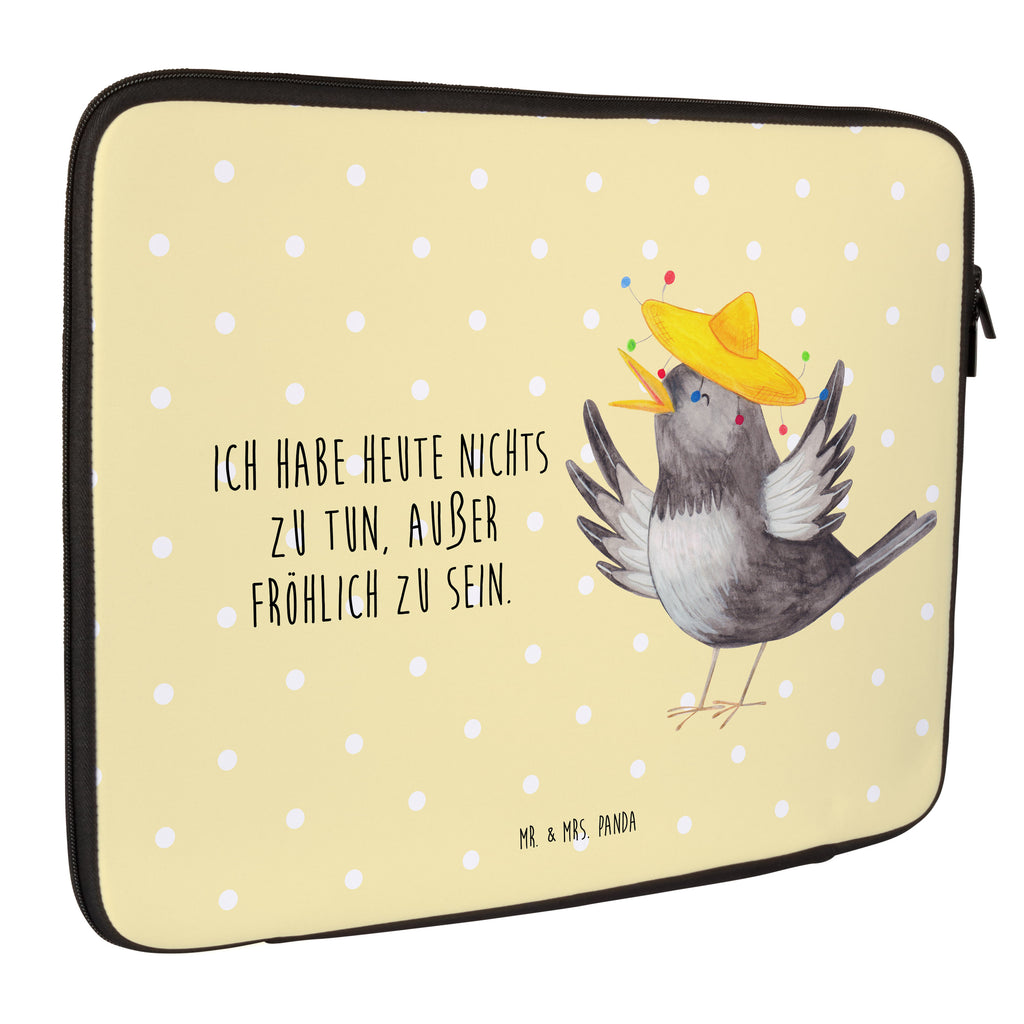 27 x 36 Notebook Tasche  Rabe mit Sombrero Notebook Tasche, Laptop, Computertasche, Tasche, Damen, Schutzhülle, süße Tiermotive, gute Laune, lustige Sprüche, Tiere, Rabe, Vogel, Vögel, Spruch positiv, fröhlich sein, glücklich sein, Glück Spruch, froh, Elster, Motivation