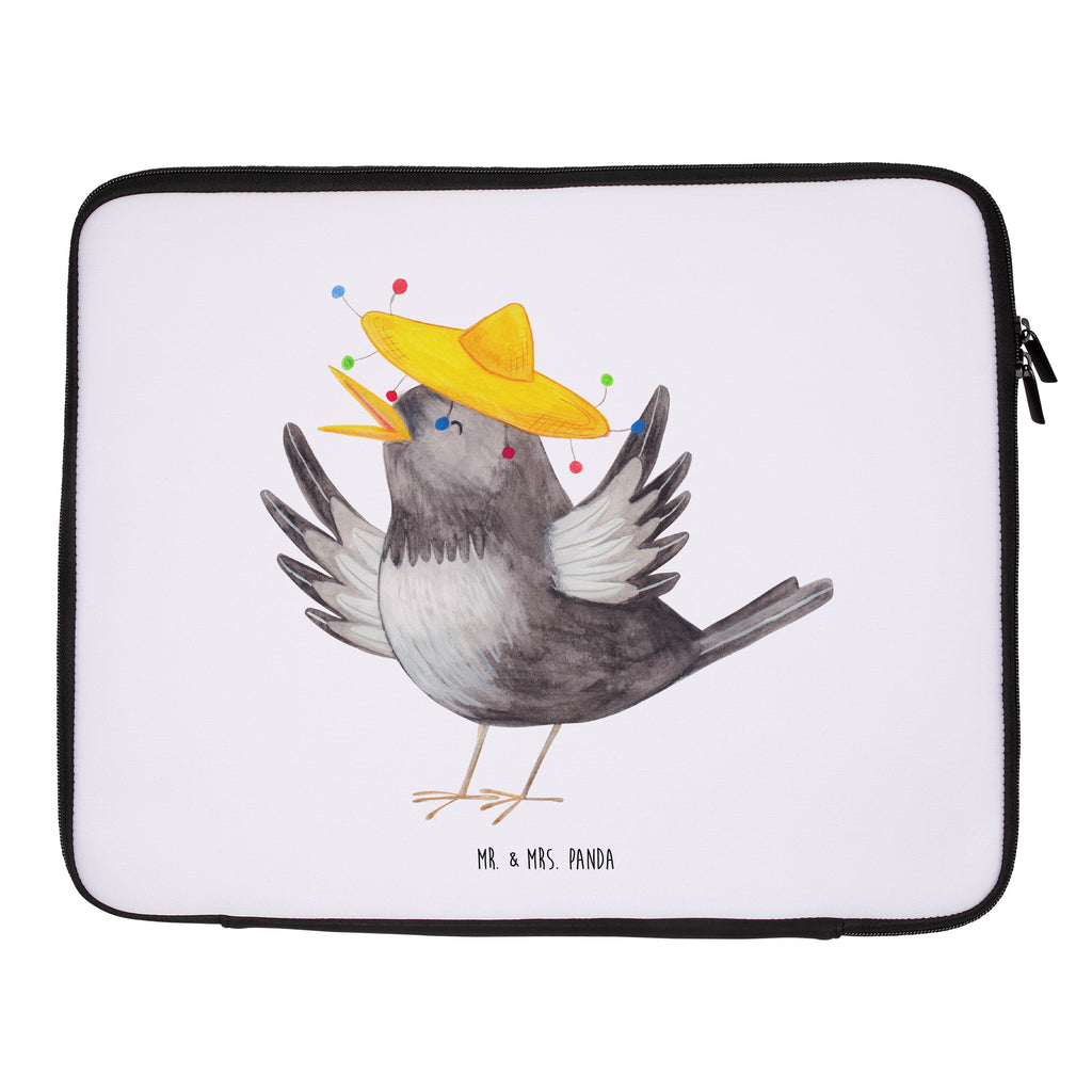 27 x 36 Notebook Tasche  Rabe mit Sombrero Notebook Tasche, Laptop, Computertasche, Tasche, Damen, Schutzhülle, süße Tiermotive, gute Laune, lustige Sprüche, Tiere, Rabe, Vogel, Vögel, Spruch positiv, fröhlich sein, glücklich sein, Glück Spruch, froh, Elster, Motivation