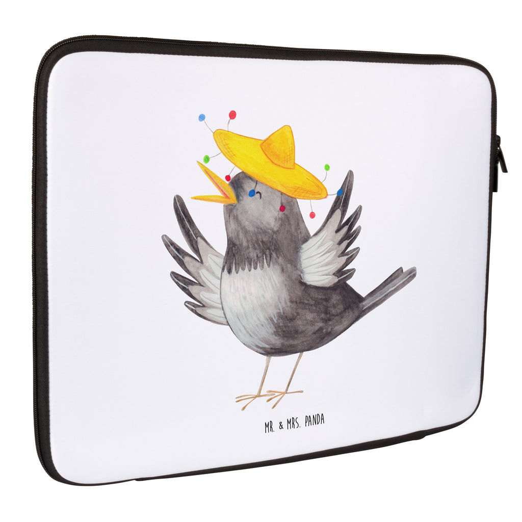 27 x 36 Notebook Tasche  Rabe mit Sombrero Notebook Tasche, Laptop, Computertasche, Tasche, Damen, Schutzhülle, süße Tiermotive, gute Laune, lustige Sprüche, Tiere, Rabe, Vogel, Vögel, Spruch positiv, fröhlich sein, glücklich sein, Glück Spruch, froh, Elster, Motivation