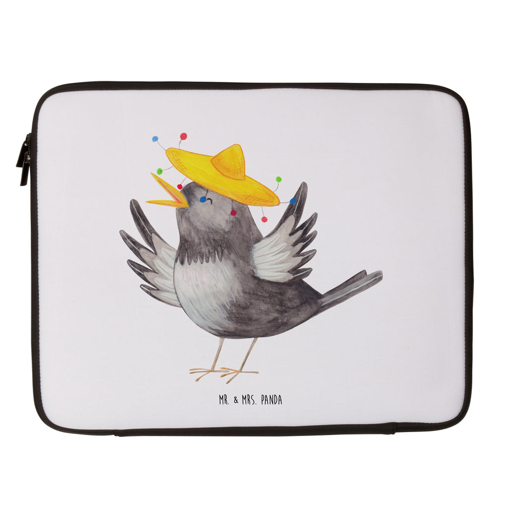 27 x 36 Notebook Tasche  Rabe mit Sombrero Notebook Tasche, Laptop, Computertasche, Tasche, Damen, Schutzhülle, süße Tiermotive, gute Laune, lustige Sprüche, Tiere, Rabe, Vogel, Vögel, Spruch positiv, fröhlich sein, glücklich sein, Glück Spruch, froh, Elster, Motivation