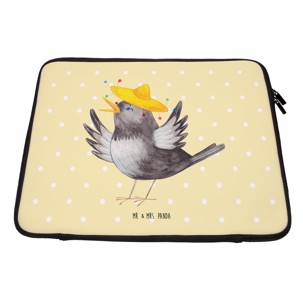 27 x 36 Notebook Tasche  Rabe mit Sombrero Notebook Tasche, Laptop, Computertasche, Tasche, Damen, Schutzhülle, süße Tiermotive, gute Laune, lustige Sprüche, Tiere, Rabe, Vogel, Vögel, Spruch positiv, fröhlich sein, glücklich sein, Glück Spruch, froh, Elster, Motivation