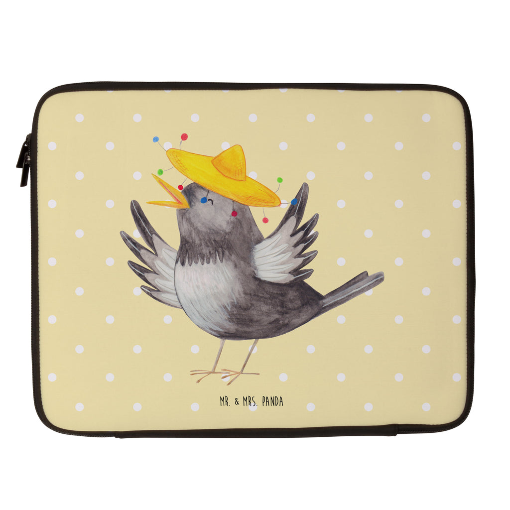 27 x 36 Notebook Tasche  Rabe mit Sombrero Notebook Tasche, Laptop, Computertasche, Tasche, Damen, Schutzhülle, süße Tiermotive, gute Laune, lustige Sprüche, Tiere, Rabe, Vogel, Vögel, Spruch positiv, fröhlich sein, glücklich sein, Glück Spruch, froh, Elster, Motivation