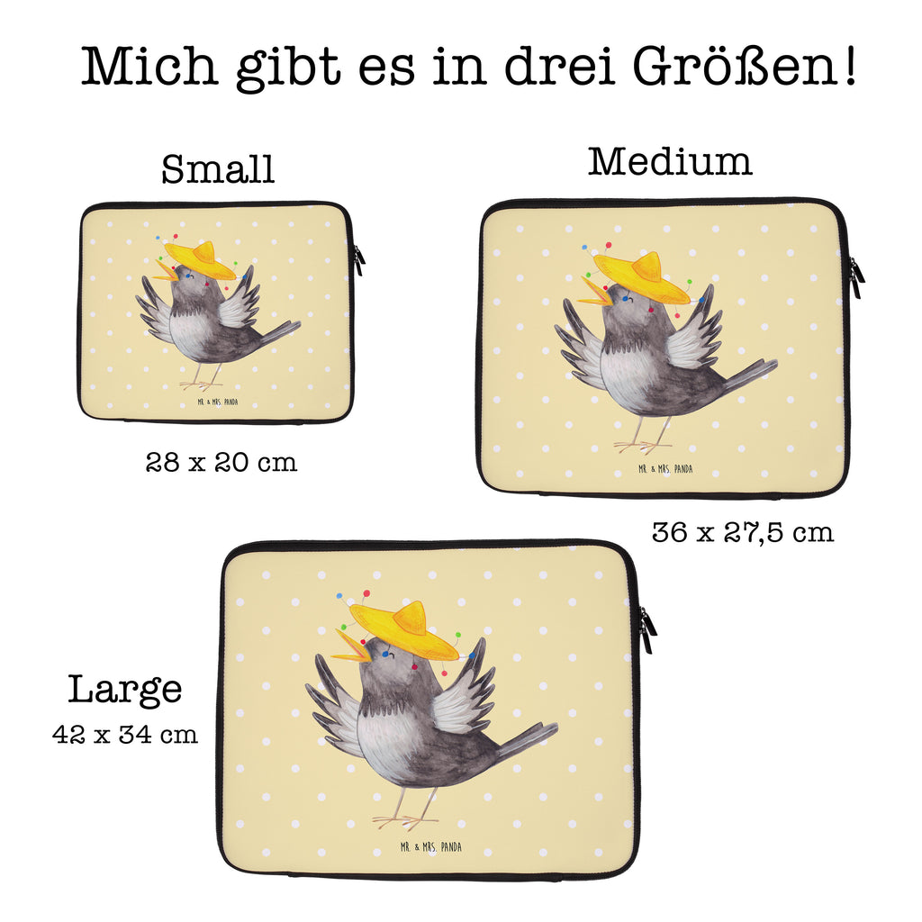 27 x 36 Notebook Tasche  Rabe mit Sombrero Notebook Tasche, Laptop, Computertasche, Tasche, Damen, Schutzhülle, süße Tiermotive, gute Laune, lustige Sprüche, Tiere, Rabe, Vogel, Vögel, Spruch positiv, fröhlich sein, glücklich sein, Glück Spruch, froh, Elster, Motivation