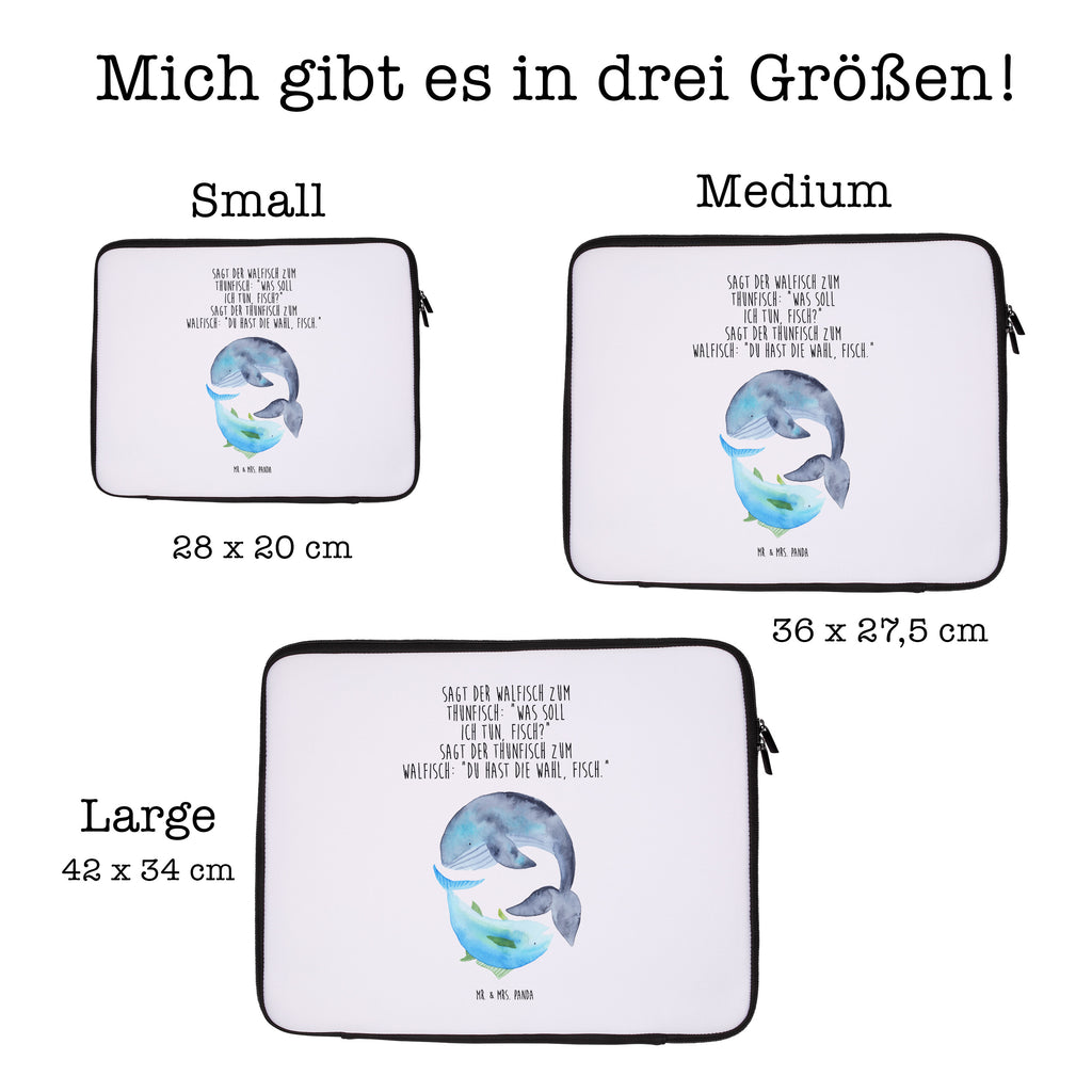 20 x 28 Notebook Tasche  Walfisch & Thunfisch Notebook Tasche, Laptop, Computertasche, Tasche, Tiermotive, Gute Laune, lustige Sprüche, Tiere, Wal, Wahl, Tunfisch, Wortwitz lustig, Spruch lustig, Flachwitz, Witz, Spruch des Tages, Flachwitz Geschenk