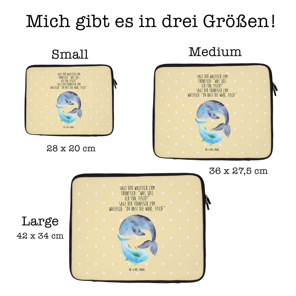 20 x 28 Notebook Tasche  Walfisch & Thunfisch Notebook Tasche, Laptop, Computertasche, Tasche, Tiermotive, Gute Laune, lustige Sprüche, Tiere, Wal, Wahl, Tunfisch, Wortwitz lustig, Spruch lustig, Flachwitz, Witz, Spruch des Tages, Flachwitz Geschenk